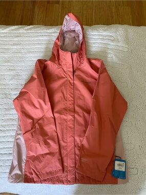 Columbia Coral and Light Pink Packable Hooded Jacket